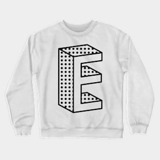 3D Ben Day Dot Isometric Letter E Crewneck Sweatshirt